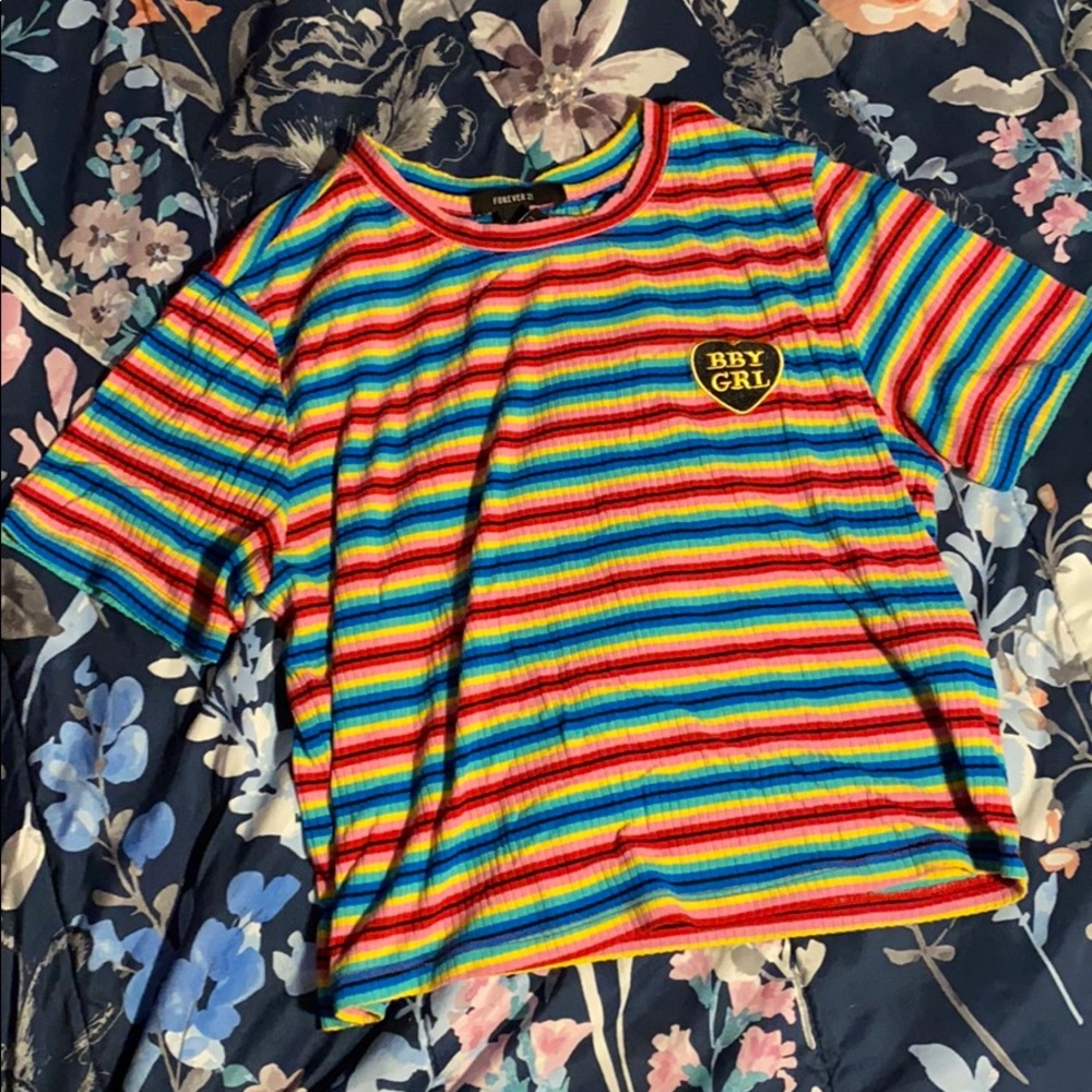 Rainbow baby girl tee
